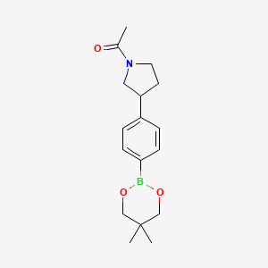 molecular formula C17H24BNO3 B8704735 1-(3-(4-(5,5-Dimethyl-1,3,2-dioxaborinan-2-yl)phenyl)pyrrolidin-1-yl)ethanone 