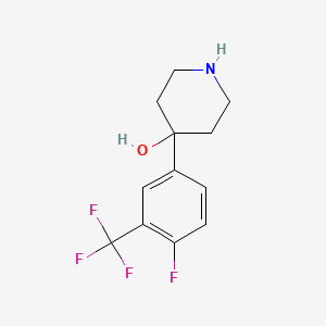 molecular formula C12H13F4NO B8704742 4-[4-Fluoro-3-(trifluoromethyl)phenyl]piperidin-4-ol CAS No. 137884-52-7