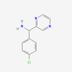 molecular formula C11H10ClN3 B8704905 (4-Chlorophenyl)(pyrazin-2-yl)methanamine 