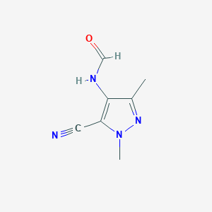 molecular formula C7H8N4O B8704915 N-(5-Cyano-1,3-dimethyl-1H-pyrazol-4-yl)formamide CAS No. 89239-21-4