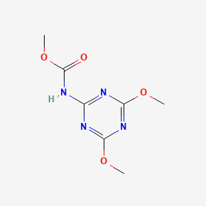molecular formula C7H10N4O4 B8704980 Methyl (4,6-dimethoxy-1,3,5-triazin-2-yl)carbamate CAS No. 56518-76-4