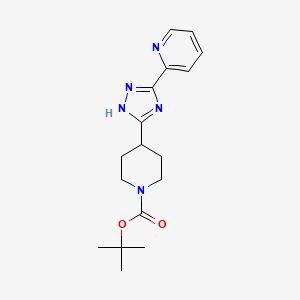 molecular formula C17H23N5O2 B8704988 tert-butyl 4-[5-(pyridin-2-yl)-1H-1,2,4-triazol-3-yl]piperidine-1-carboxylate 