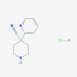 molecular formula C11H14ClN3 B8705007 4-(Pyridin-2-yl)piperidine-4-carbonitrile hydrochloride CAS No. 167263-05-0