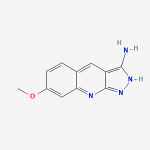 molecular formula C11H10N4O B8705152 7-methoxy-1H-pyrazolo[3,4-b]quinolin-3-amine 