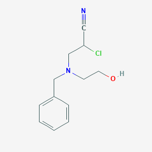 molecular formula C12H15ClN2O B8705225 3-(Benzyl(2-hydroxyethyl)amino)-2-chloro-propanenitrile 