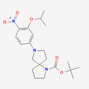 molecular formula C21H31N3O5 B8705251 2-Methylpropan-2-yl 7-[4-nitro-3-(propan-2-yloxy)phenyl]-1,7-diazaspiro[4.4]nonane-1-carboxylate CAS No. 1462951-13-8