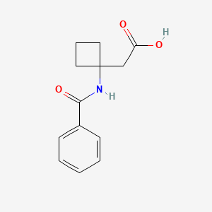 molecular formula C13H15NO3 B8705335 2-(1-Benzamidocyclobutyl)acetic acid 