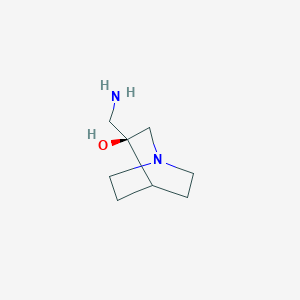 molecular formula C8H16N2O B8705420 (3S)-3-(aminomethyl)-1-azabicyclo[2.2.2]octan-3-ol 