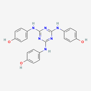 molecular formula C21H18N6O3 B8705620 p,p',p''-(1,3,5-Triazine-2,4,6-triyltriimino)trisphenol CAS No. 85896-27-1