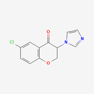 molecular formula C12H9ClN2O2 B8705628 6-Chloro-3-(1H-imidazol-1-yl)chroman-4-one CAS No. 80930-36-5