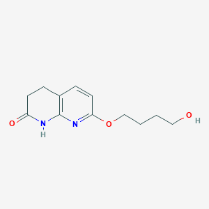 molecular formula C12H16N2O3 B8705717 7-(4-Hydroxybutoxy)-3,4-dihydro-1,8-naphthyridin-2(1H)-one 