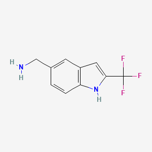 molecular formula C10H9F3N2 B8705726 (2-(Trifluoromethyl)-1h-indol-5-yl)methanamine CAS No. 1192152-66-1