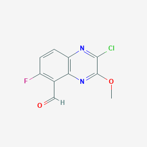 molecular formula C10H6ClFN2O2 B8705819 2-Chloro-6-fluoro-3-methoxyquinoxaline-5-carbaldehyde 