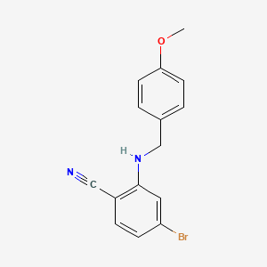 molecular formula C15H13BrN2O B8705877 4-Bromo-2-{[(4-methoxyphenyl)methyl]amino}benzonitrile CAS No. 832114-30-4