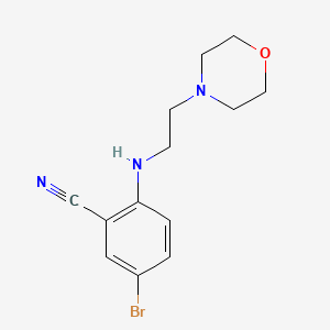 molecular formula C13H16BrN3O B8705887 5-Bromo-2-(2-morpholinoethylamino)benzonitrile 