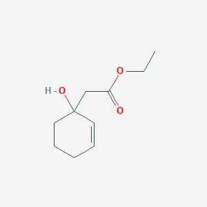 molecular formula C10H16O3 B8705988 2-Cyclohexene-1-acetic acid, 1-hydroxy-, ethyl ester 