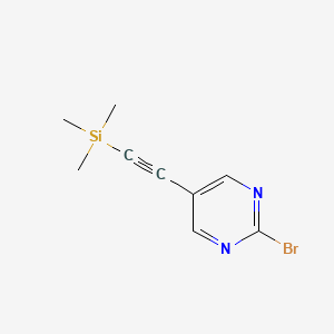 B8706017 2-Bromo-5-((trimethylsilyl)ethynyl)pyrimidine CAS No. 651354-61-9