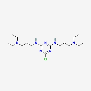 molecular formula C17H34ClN7 B8706218 2,4-Bis[[3-(diethylamino)propyl]amino]-6-chloro-1,3,5-triazine CAS No. 55577-22-5