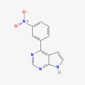 molecular formula C12H8N4O2 B8706251 4-(3-Nitrophenyl)-1H-pyrrolo[2,3-d]pyrimidine 