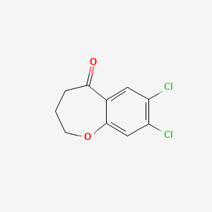 molecular formula C10H8Cl2O2 B8706274 7,8-Dichloro-3,4-dihydro-1-benzoxepin-5(2H)-one CAS No. 64490-14-8
