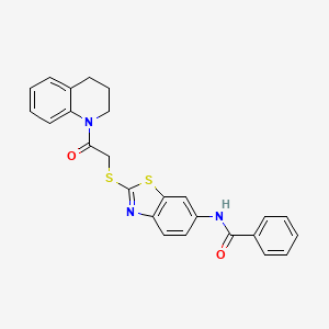 molecular formula C25H21N3O2S2 B8706319 N-{2-[2-(3,4-Dihydro-2H-quinolin-1-yl)-2-oxo-ethylsulfanyl]-benzothiazol-6-yl}-benzamide 