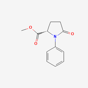molecular formula C12H13NO3 B8706355 Methyl 5-oxo-1-phenylprolinate 