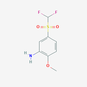 molecular formula C8H9F2NO3S B8706365 2-Methoxy-5-(difluoromethanesulfonyl)aniline 