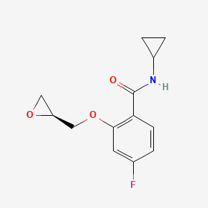 molecular formula C13H14FNO3 B8706375 N-Cyclopropyl-4-fluoro-2-[(2S)-2-oxiranylmethoxy]benzamide CAS No. 460048-12-8