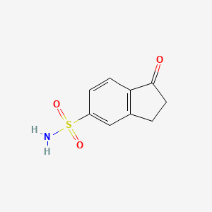 molecular formula C9H9NO3S B8706387 1-Oxo-2,3-dihydro-1H-indene-5-sulfonamide 