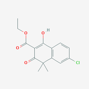 molecular formula C15H15ClO4 B8706483 Ethyl 7-chloro-4-hydroxy-1,1-dimethyl-2-oxo-naphthalene-3-carboxylate 