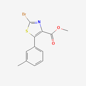 molecular formula C12H10BrNO2S B8706497 2-Bromo-5-m-tolyl-thiazole-4-carboxylic acid methyl ester 