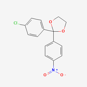 molecular formula C15H12ClNO4 B8706520 2-(4-Chlorophenyl)-2-(4-nitrophenyl)-1,3-dioxolane CAS No. 190898-64-7