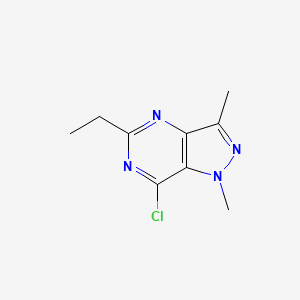 molecular formula C9H11ClN4 B8706723 7-Chloro-5-ethyl-1,3-dimethyl-1H-pyrazolo[4,3-d]pyrimidine CAS No. 89239-44-1