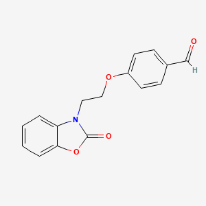 molecular formula C16H13NO4 B8706746 4-[2-(2-Oxo-1,3-benzoxazol-3(2H)-yl)ethoxy]benzaldehyde CAS No. 142649-91-0