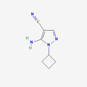molecular formula C8H10N4 B8706789 5-amino-1-cyclobutyl-1H-pyrazole-4-carbonitrile CAS No. 1082745-58-1