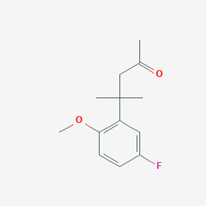 B8706862 4-(5-Fluoro-2-methoxyphenyl)-4-methylpentan-2-one CAS No. 566920-38-5