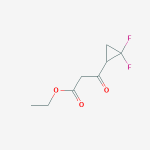 molecular formula C8H10F2O3 B8706904 Cyclopropanepropanoic acid, 2,2-difluoro-beta-oxo-, ethyl ester 