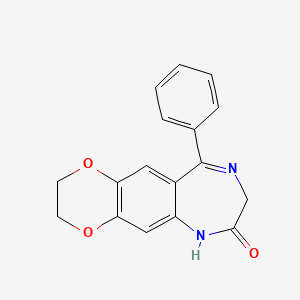 molecular formula C17H14N2O3 B8706905 10-phenyl-2,3,6,8-tetrahydro-7H-[1,4]dioxino[2,3-h][1,4]benzodiazepin-7-one 