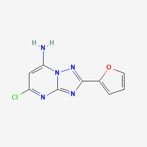 molecular formula C9H6ClN5O B8706951 5-Chloro-2-(furan-2-YL)-[1,2,4]triazolo[1,5-A]pyrimidin-7-amine CAS No. 501344-10-1