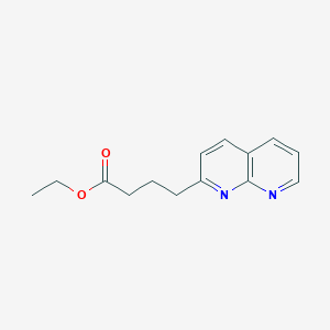 molecular formula C14H16N2O2 B8707036 Ethyl 4-(1,8-naphthyridin-2-yl)butanoate 