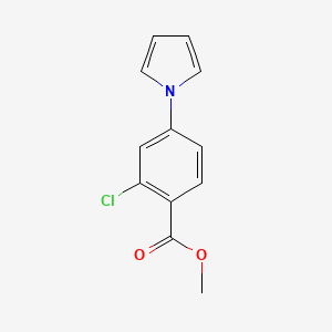 molecular formula C12H10ClNO2 B8707038 2-Chloro-4-(1-pyrrolyl)benzoic acid methyl ester 