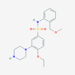 molecular formula C20H27N3O4S B8707066 N-(2-Methoxymethyl-phenyl)-4-ethoxy-3-piperazin-1-yl-benzenesulfonamide 