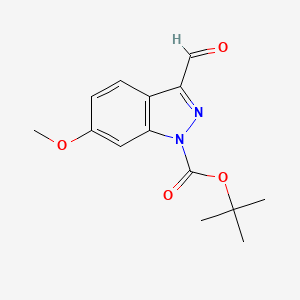 molecular formula C14H16N2O4 B8707202 tert-butyl 3-formyl-6-methoxy-1H-indazole-1-carboxylate 