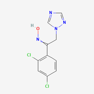molecular formula C10H8Cl2N4O B8707206 1-(2,4-Dichlorophenyl)-1-oximino-2-(1,2,4-triazol-1-yl)-ethane CAS No. 69711-71-3