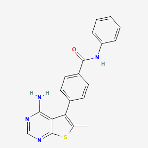 molecular formula C20H16N4OS B8707222 4-(4-Amino-6-methylthieno[2,3-d]pyrimidin-5-yl)-n-phenylbenzamide CAS No. 605660-36-4