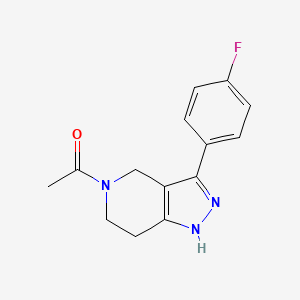 molecular formula C14H14FN3O B8707422 1h-Pyrazolo[4,3-c]pyridine,5-acetyl-3-(4-fluorophenyl)-4,5,6,7-tetrahydro- 