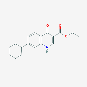 molecular formula C18H21NO3 B8707478 Ethyl 7-cyclohexyl-4-hydroxyquinoline-3-carboxylate CAS No. 55376-47-1