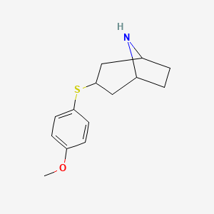 molecular formula C14H19NOS B8707525 3-[(4-Methoxyphenyl)sulfanyl]-8-azabicyclo[3.2.1]octane 