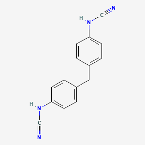 molecular formula C15H12N4 B8707535 Cyanamide, (methylenedi-4,1-phenylene)bis- CAS No. 30070-39-4