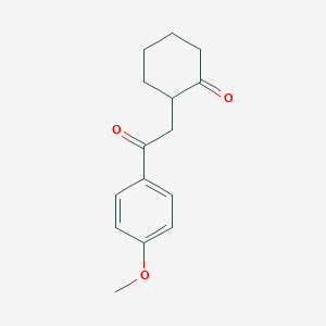 molecular formula C15H18O3 B8707542 Cyclohexanone, 2-[2-(4-methoxyphenyl)-2-oxoethyl]- CAS No. 54669-75-9